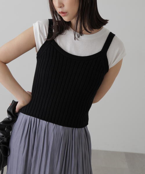 FREE'S MART(フリーズマート)の「◆リブニットタンクトップ(タンクトップ・レディース・ホワイト/グレー/ブラック/レッド・FREE)」の6枚目の写真