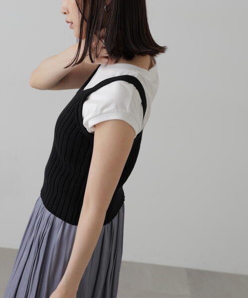 FREE'S MART(フリーズマート)の「◆リブニットタンクトップ(タンクトップ・レディース・ホワイト/グレー/ブラック/レッド・FREE)」の7枚目の写真