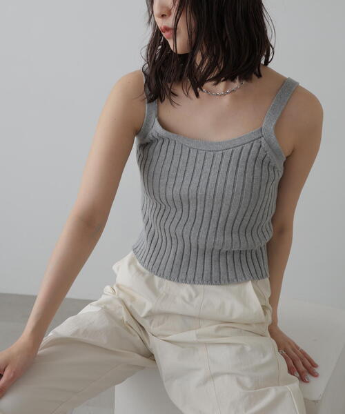 FREE'S MART(フリーズマート)の「◆リブニットタンクトップ(タンクトップ・レディース・ホワイト/グレー/ブラック/レッド・FREE)」の10枚目の写真