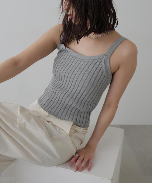 FREE'S MART(フリーズマート)の「◆リブニットタンクトップ(タンクトップ・レディース・ホワイト/グレー/ブラック/レッド・FREE)」の12枚目の写真