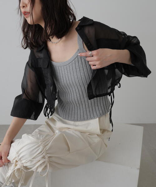 FREE'S MART(フリーズマート)の「◆リブニットタンクトップ(タンクトップ・レディース・ホワイト/グレー/ブラック/レッド・FREE)」の17枚目の写真