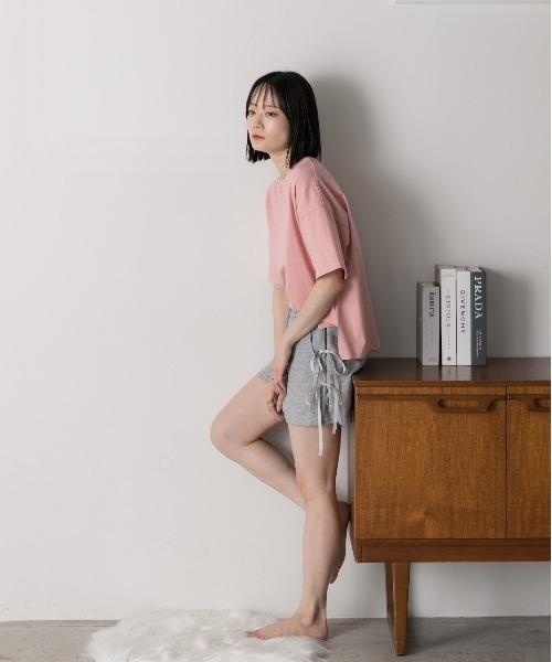 ad thie(アドティエ)の「サイドリボンショートパンツ(スウェットパンツ・レディース・ブラック/チャコール/杢グレー/オフホワイト・FREE)」の19枚目の写真