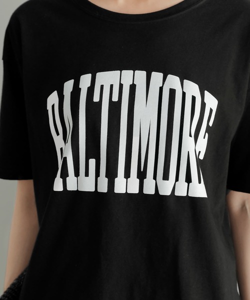 STYLE DELI（スタイルデリ）の「【Made in JAPAN】ロゴプリントTシャツ／BALTIMORE（Tシャツ/カットソー・レディース・ホワイト/ブラック/ブルー系その他・FREE）」の8枚目の写真
