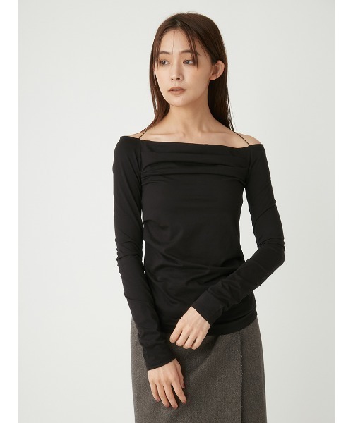 FRAY I.D(フレイアイディー)の「2wayドレープカットプルオーバー(Tシャツ/カットソー・レディース・その他/ブラック/ホワイト・FREE)」の10枚目の写真