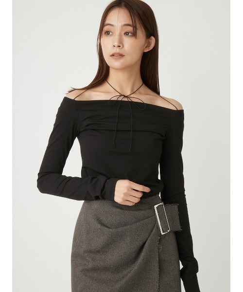 FRAY I.D(フレイアイディー)の「2wayドレープカットプルオーバー(Tシャツ/カットソー・レディース・その他/ブラック/ホワイト・FREE)」の11枚目の写真