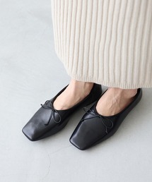 welleg（ウェレッグ）の「甲深 スクエアトゥ リボン バレエシューズ（バレエシューズ・レディース）」