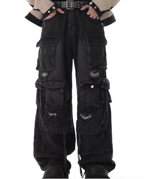 ARULE（アルール）の「『ARULE/アルール』メニーポケットカーゴ【Y】【CN】（デニムパンツ・メンズ・ブルー/ブラック・L/M）」の3枚目の写真