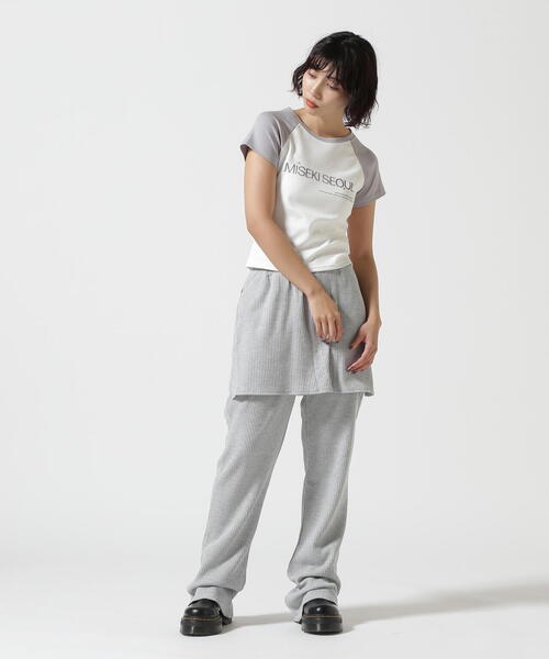 MISEKI SEOUL★韓国★人気Raglan logo short sleeves LIGHT GREY MISEKI SEOUL☆韓国☆人気Raglan logo short sleeves LIGHT GREY