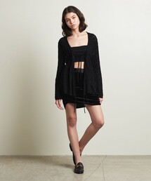 ATTISESSION | ＜ATTISESSION＞ギャザー コード ニットカーディガン(カーディガン/ボレロ)