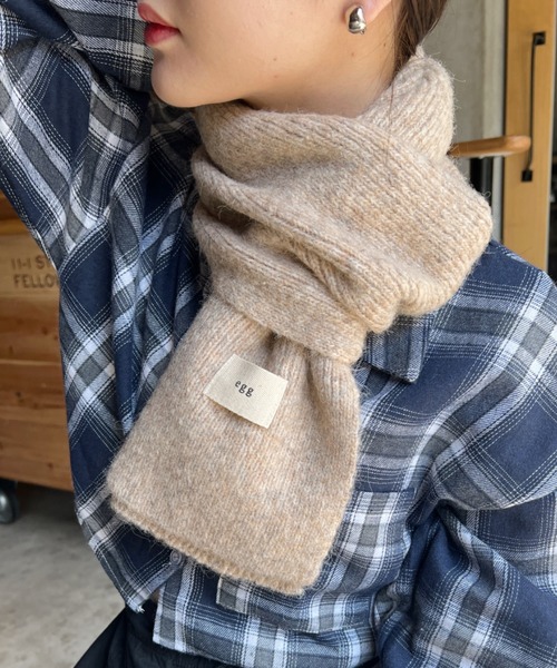CLEA(クレア)の「メランジニットショートマフラー(マフラー・レディース・アイボリー/チャコールグレー/モカ/ブルー/ブラウン・FREE)」の21枚目の写真