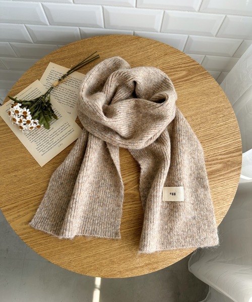 CLEA(クレア)の「メランジニットショートマフラー(マフラー・レディース・アイボリー/チャコールグレー/モカ/ブルー/ブラウン・FREE)」の19枚目の写真