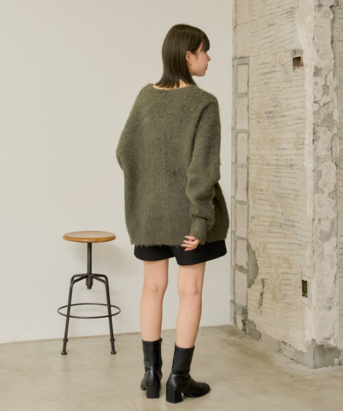 WHIMSIC（ウィムジック）の「【UNISEX】シャギーニットカーディガン（カーディガン/ボレロ・レディース・グレー/ブラウン/グリーン/ピンク/イエロー・FREE）」の20枚目の写真