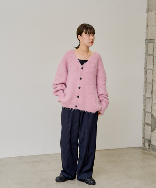 WHIMSIC（ウィムジック）の「【UNISEX】シャギーニットカーディガン（カーディガン/ボレロ・レディース・グレー/ブラウン/グリーン/ピンク/イエロー・FREE）」の14枚目の写真