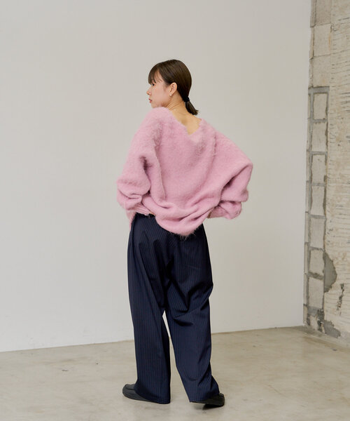 WHIMSIC（ウィムジック）の「【UNISEX】シャギーニットカーディガン（カーディガン/ボレロ・レディース・グレー/ブラウン/グリーン/ピンク/イエロー・FREE）」の16枚目の写真