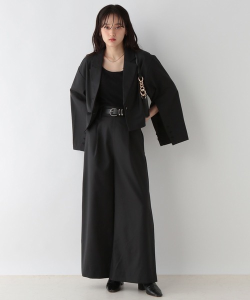 RAGEBLUE（レイジブルー）の「＜WEB限定＞SET-UP/テーラードショートジャケット×ワイドフレアスラックス（テーラードジャケット・レディース・ブラック/グレー/ブルー/ブラウン・FREE）」の19枚目の写真