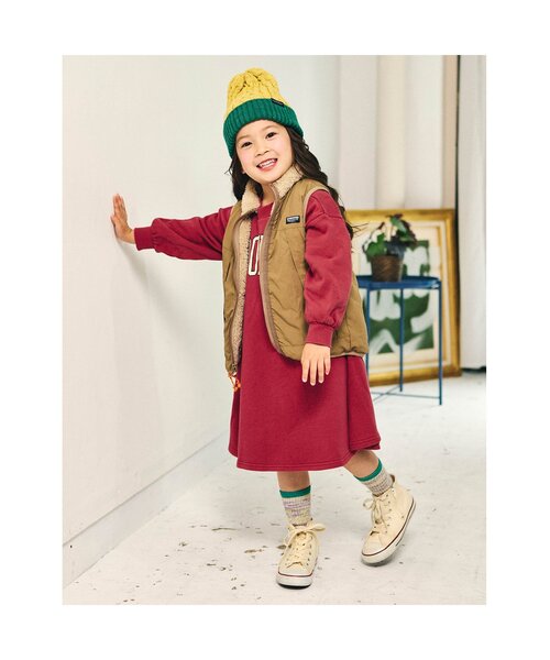 F.O.KIDS（エフオーキッズ）の「【リンク】4色2柄カレッジワンピ（ワンピース・キッズ・グリーン/レッド/ネイビー/アイボリー・80/90/100/110/120/130/140）」の8枚目の写真