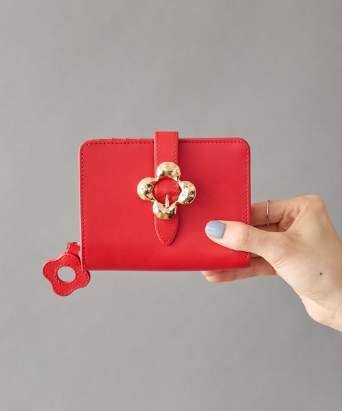 HASHIBAMI 二つ折り財布 HASHIBAMI】フラワーバックル 二つ折りウォレット（財布