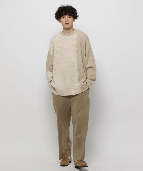 niko and...（ニコアンド）の「かがりステッチニットプルオーバー（ニット/セーター・メンズ・ブラウン/ブラック/アイボリー・MEDIUM/LARGE）」の10枚目の写真