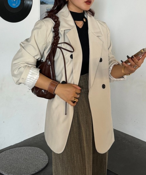 efill（エフィル）の「ダブル ボタン シンプル テーラードジャケット（テーラードジャケット・レディース・オフホワイト・FREE）」の8枚目の写真