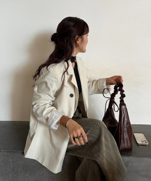 efill（エフィル）の「ダブル ボタン シンプル テーラードジャケット（テーラードジャケット・レディース・オフホワイト・FREE）」の10枚目の写真