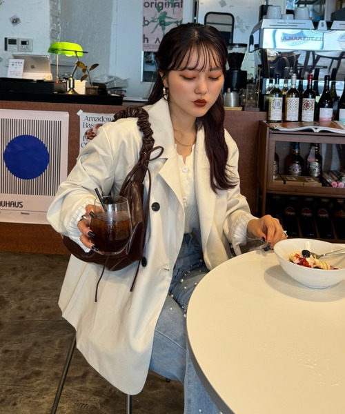 efill（エフィル）の「ダブル ボタン シンプル テーラードジャケット（テーラードジャケット・レディース・オフホワイト・FREE）」の12枚目の写真