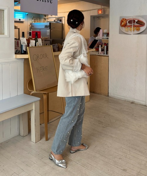 efill（エフィル）の「ダブル ボタン シンプル テーラードジャケット（テーラードジャケット・レディース・オフホワイト・FREE）」の14枚目の写真