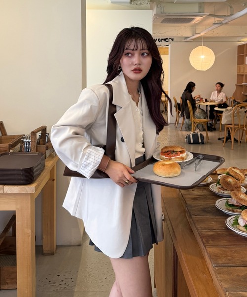 efill（エフィル）の「ダブル ボタン シンプル テーラードジャケット（テーラードジャケット・レディース・オフホワイト・FREE）」の20枚目の写真