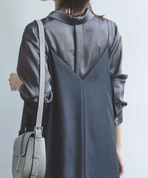 Noble（ノーブル）の「ナチュラルグロスサテンシャツ（シャツ/ブラウス