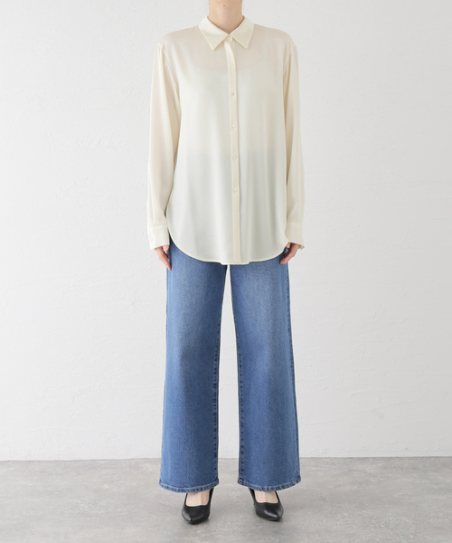 Noble（ノーブル）の「ナチュラルグロスサテンシャツ（シャツ/ブラウス