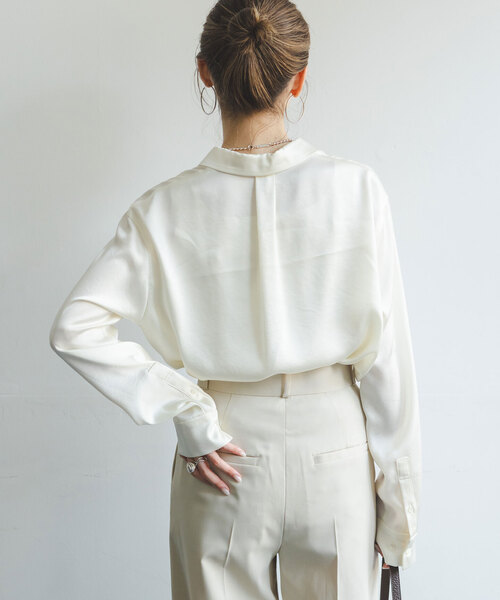 セール】ナチュラルグロスサテンシャツ(シャツ/ブラウス)|NOBLE セール】ナチュラルグロスサテンシャツ(シャツ/ブラウス)|NOBLE