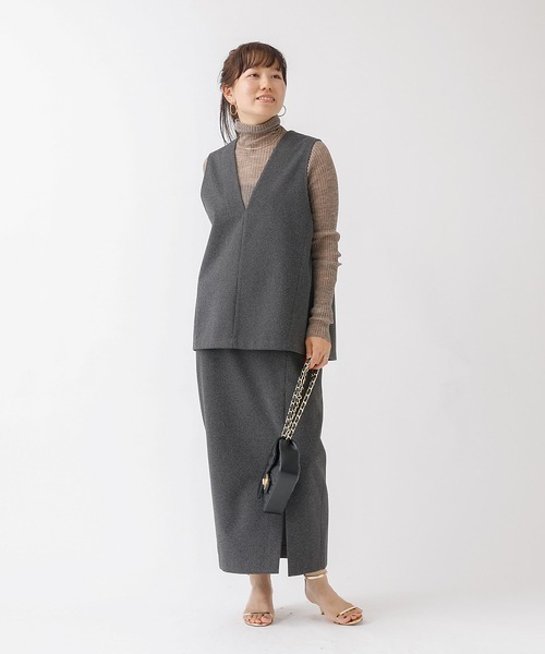 Rouge vif（ルージュヴィフ）の「【セットアップ対応】ニードルパンチ千鳥柄ベスト（ベスト・レディース・ブラウン/チャコールグレー・フリー）」の8枚目の写真