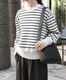 『洗濯可』FORK&SPOON　ウーステッドヤーンクルーネックニット