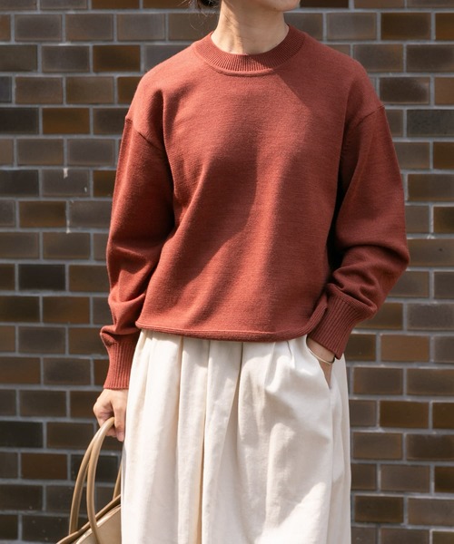 FORK&SPOON（フォークアンドスプーン）の「『洗濯可』FORK&SPOON　ウーステッドヤーンクルーネックニット（ニット/セーター・レディース・アイボリー/ブラック系その他/ブルー/オレンジ系その他・1）」の4枚目の写真