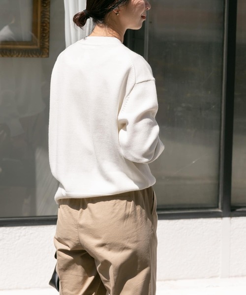 FORK&SPOON（フォークアンドスプーン）の「『洗濯可』FORK&SPOON　ウーステッドヤーンクルーネックニット（ニット/セーター・レディース・アイボリー/ブラック系その他/ブルー/オレンジ系その他・1）」の8枚目の写真