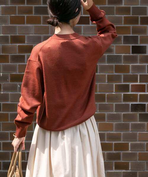 FORK&SPOON（フォークアンドスプーン）の「『洗濯可』FORK&SPOON　ウーステッドヤーンクルーネックニット（ニット/セーター・レディース・アイボリー/ブラック系その他/ブルー/オレンジ系その他・1）」の16枚目の写真