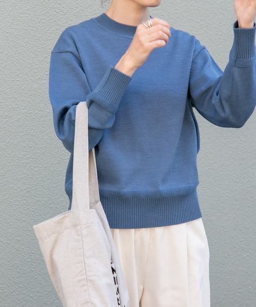 FORK&SPOON（フォークアンドスプーン）の「『洗濯可』FORK&SPOON　ウーステッドヤーンクルーネックニット（ニット/セーター・レディース・アイボリー/ブラック系その他/ブルー/オレンジ系その他・1）」の21枚目の写真