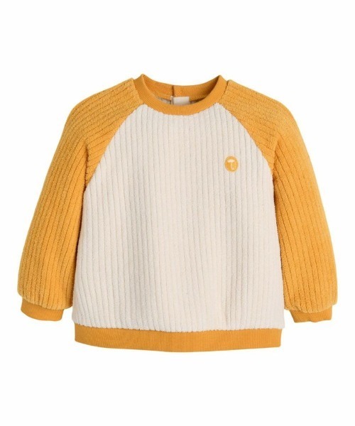 moimoln(モイモルン)の「クリップコーデュロイ起毛トップス(Tシャツ/カットソー・キッズ・ミント/イエロー/ブラウン・90cm/100cm/110cm/120cm)」の3枚目の写真