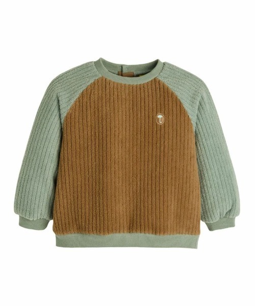 moimoln(モイモルン)の「クリップコーデュロイ起毛トップス(Tシャツ/カットソー・キッズ・ミント/イエロー/ブラウン・90cm/100cm/110cm/120cm)」の2枚目の写真