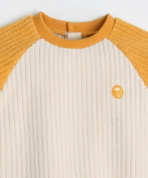 moimoln(モイモルン)の「クリップコーデュロイ起毛トップス(Tシャツ/カットソー・キッズ・ミント/イエロー/ブラウン・90cm/100cm/110cm/120cm)」の5枚目の写真