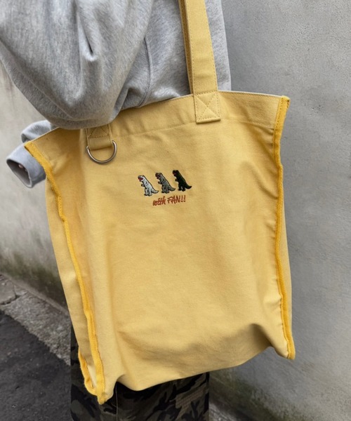 DOUBLE NAME（ダブルネーム）の「【m:rex】withFAN!!トートBAG/ユニセックス（トートバッグ・レディース・ブラック/グリーン/ブルー/ピンク/オレンジ/イエロー/チャコール・FREE）」の6枚目の写真