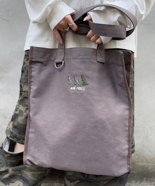 DOUBLE NAME（ダブルネーム）の「【m:rex】withFAN!!トートBAG/ユニセックス（トートバッグ・レディース・ブラック/グリーン/ブルー/ピンク/オレンジ/イエロー/チャコール・FREE）」の3枚目の写真