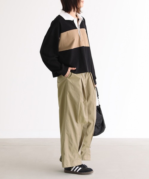 n'OrLABEL(ノアールレーベル)の「タマムシカラーツイルタックパンツ(その他パンツ・レディース・チャコール/カーキ・1/2)」の5枚目の写真