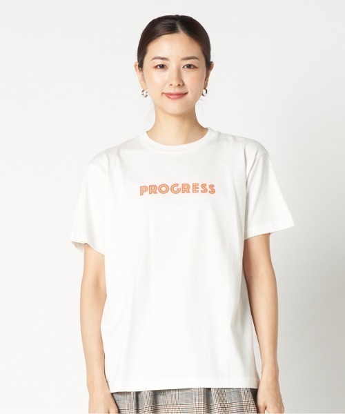 HELIOPOLE(エリオポール)の「PROGRESS RUNNING CLUB:PROGRESS TEE(Tシャツ/カットソー・レディース・アイボリー/ブラック・M)」の9枚目の写真