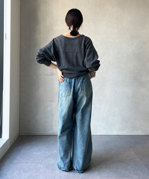 DouDou（ドゥドゥ）の「カシミヤ混2WAYカーディガン（カーディガン/ボレロ・レディース・チャコールグレー/レッド/ブラウン・FREE）」の8枚目の写真