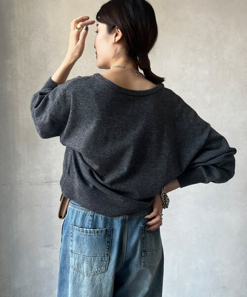 DouDou（ドゥドゥ）の「カシミヤ混2WAYカーディガン（カーディガン/ボレロ・レディース・チャコールグレー/レッド/ブラウン・FREE）」の10枚目の写真
