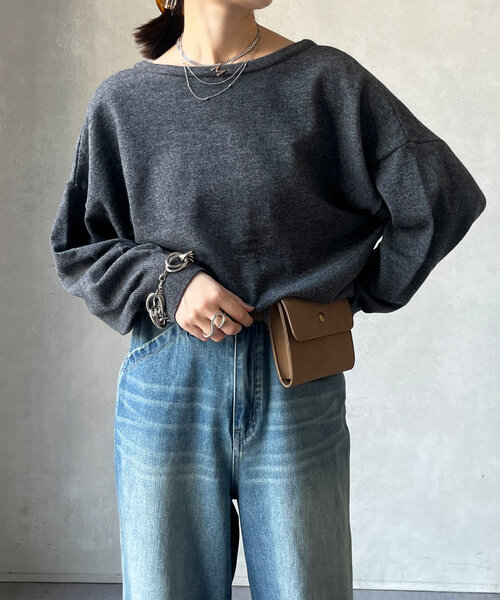 DouDou（ドゥドゥ）の「カシミヤ混2WAYカーディガン（カーディガン/ボレロ・レディース・チャコールグレー/レッド/ブラウン・FREE）」の11枚目の写真