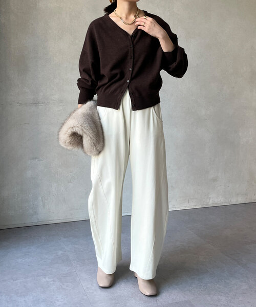DouDou（ドゥドゥ）の「カシミヤ混2WAYカーディガン（カーディガン/ボレロ・レディース・チャコールグレー/レッド/ブラウン・FREE）」の13枚目の写真