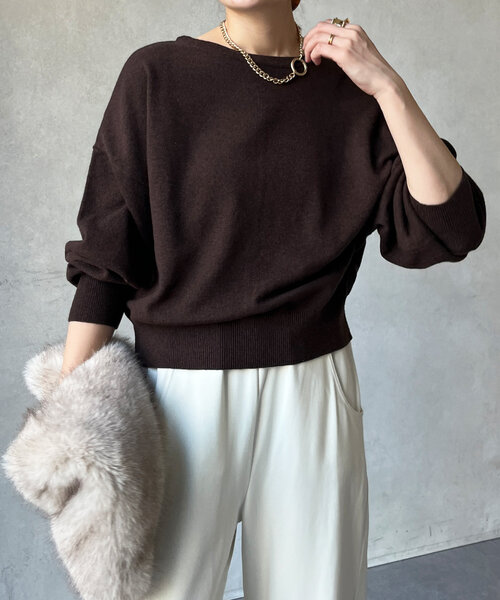 DouDou（ドゥドゥ）の「カシミヤ混2WAYカーディガン（カーディガン/ボレロ・レディース・チャコールグレー/レッド/ブラウン・FREE）」の20枚目の写真