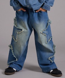 PAIRMANON STREET | 【PAIRMANON STREET】モチーフ クラッシュ ワイド デニム パンツ(デニムパンツ)