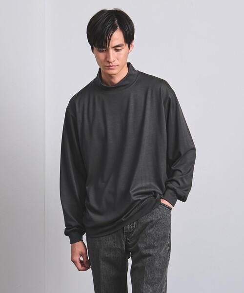 UNITED ARROWS（ユナイテッドアローズ）の「プレーティング 天竺 ハイネック ロングスリーブ（Tシャツ/カットソー・メンズ・オフホワイト/グレー/ベージュ/ブラック・L/M/S/XL）」の3枚目の写真